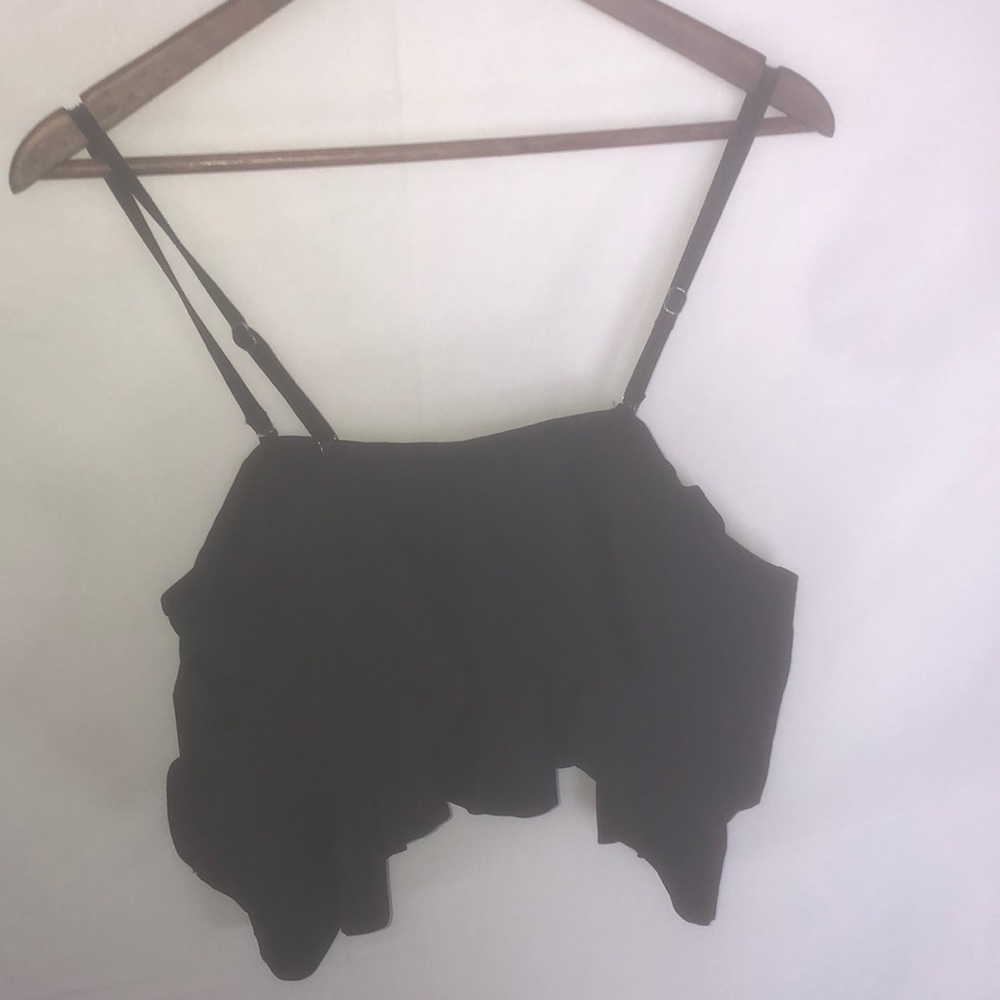 New Tempt me Medium nylon spandex black top spaghetti strap